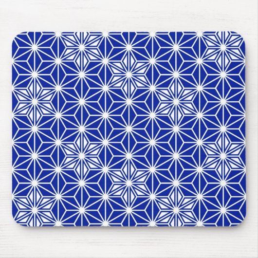 Tapis De Souris Motif japonais Asanoha - bleu cobalt (Devant)