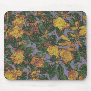 Tapis De Souris Motif jaune de camouflage de fleur