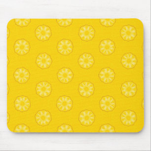 Tapis De Souris Motif jaune de tranches d'ananas