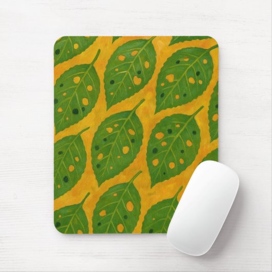 Tapis De Souris Motif jaune et vert Mousepad (Avec souris)