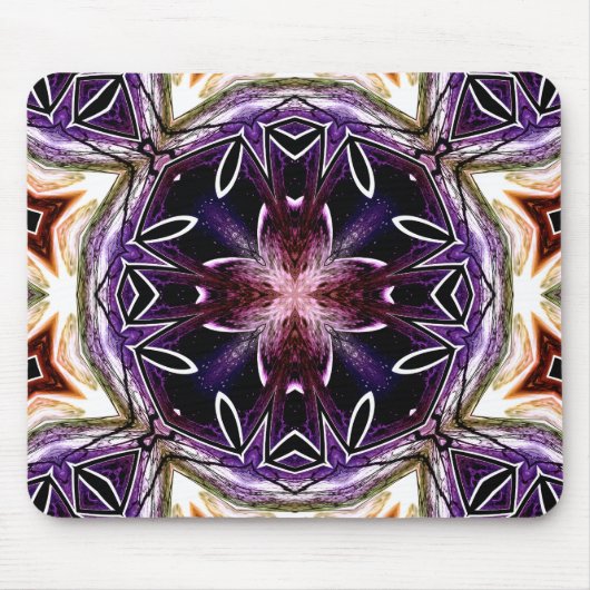 Tapis De Souris Motif kaléidoscope cosmique violet et magenta (Devant)