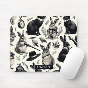 Tapis De Souris Motif lapin Vintage