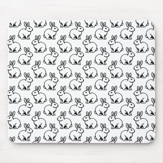 Tapis De Souris Motif lapins - Noir et Blanc (Devant)