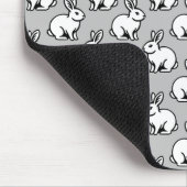 Tapis De Souris Motif lapins - Noir et Blanc avec gris clair (Coin)