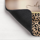 Tapis De Souris Motif léopard Bronze Noir Monogramme (Coin)