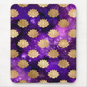 Tapis De Souris Motif Mandala Dharma Galaxie Or & Violet