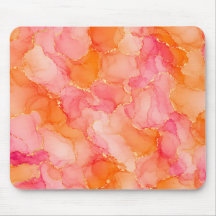 Motif marbré à l'encre alcoolique rose orange