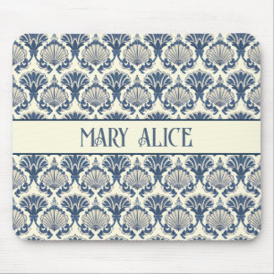 Tapis De Souris Motif marine bleu et crème