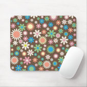 Tapis De Souris Motif marron de Flower Power mignon (Avec souris)