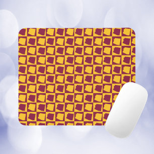 Tapis De Souris Motif Marron et Or à Damier d'Arizona