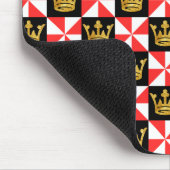 Tapis De Souris Motif médiéval Rouge Blanc Noir Faux Or Couronne (Coin)