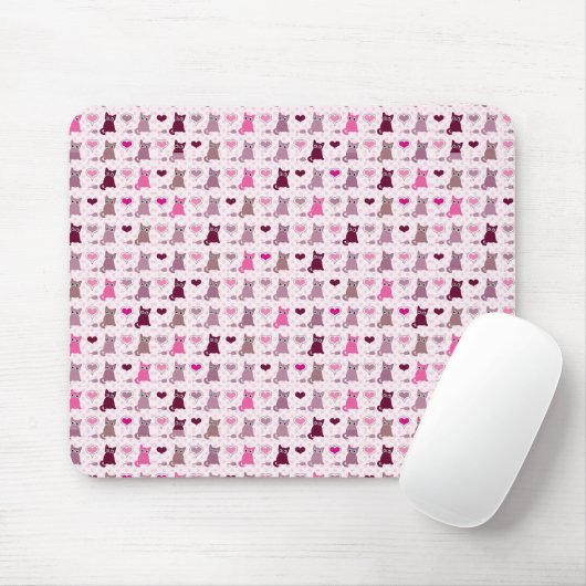 Tapis De Souris Motif mignon de filles de chaton (Avec souris)