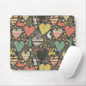 Tapis De Souris Motif mignon de lapins d'amour avec des coeurs (Avec souris)