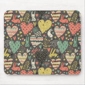 Tapis De Souris Motif mignon de lapins d'amour avec des coeurs (Devant)