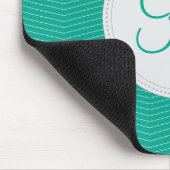 Tapis De Souris Motif mince de Chevron de monogramme vert (Coin)