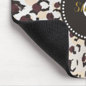Tapis De Souris Motif moderne chic brun cheetah imprimé monogramme (Coin)