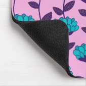 Tapis De Souris Motif moderne de fleurs bleu rose (Coin)