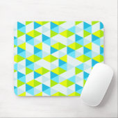 Tapis De Souris Motif moderne géométrique de triangles vertes et (Avec souris)