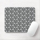 Tapis De Souris motif moderne géométrique noir et blanc (Avec souris)
