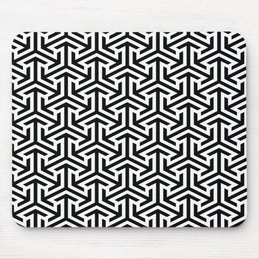 Tapis De Souris motif moderne géométrique noir et blanc (Devant)