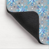 Tapis De Souris Motif moderne gris et bleu Holiday Snowflakes (Coin)