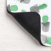 Tapis De Souris Motif moderne gris vert de cactus d'aquarelle (Coin)