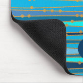 Tapis De Souris Motif moderne Monogram Blue Stripes (Coin)