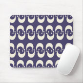 Tapis De Souris Motif moderne violet blanc double croissant de lun (Avec souris)