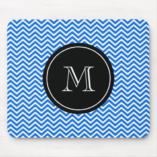 Tapis De Souris Motif Monogram Blue Chevron (Devant)