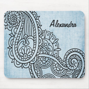 Tapis De Souris Motif Motif Motif Bleu Mousepad