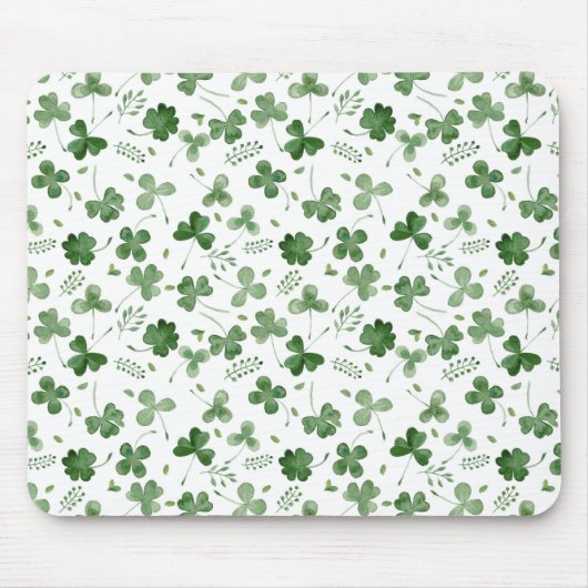 Tapis De Souris Motif mou de shamrock d'aquarelle (Devant)