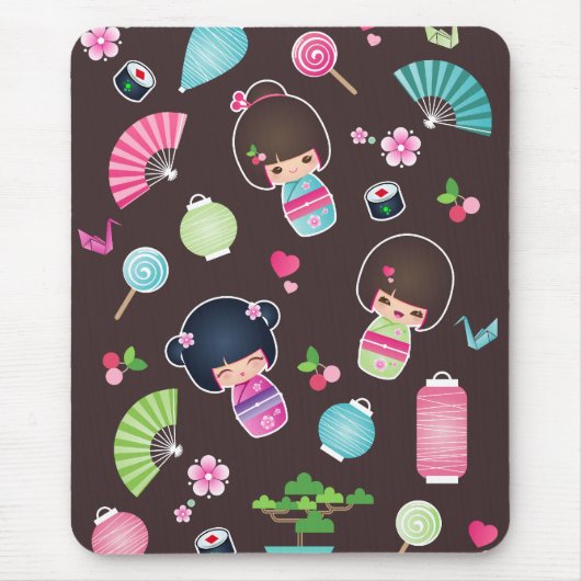 Tapis De Souris Motif Mousepad de Kokeshi (Devant)