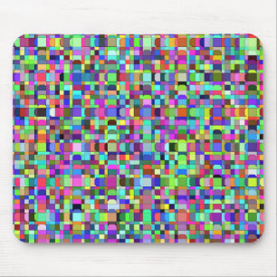 Tapis De Souris Motif multicolore de formes de carrés abstraits