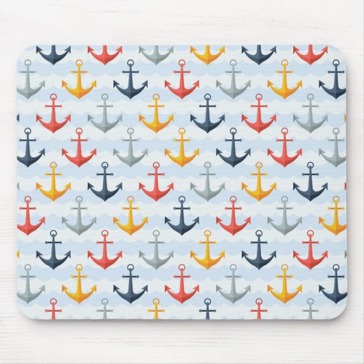 Tapis De Souris Motif nautique avec Ancres (Devant)