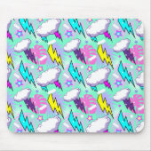 Tapis De Souris Motif Neon Lightning Bolts & Stars (Devant)
