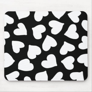 Tapis De Souris Motif noir et blanc de coeur
