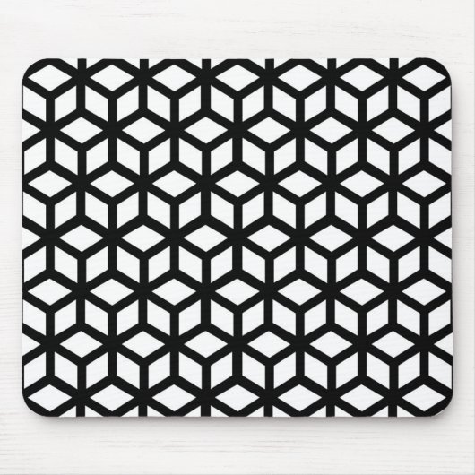 Tapis De Souris Motif noir et blanc de cube (Devant)