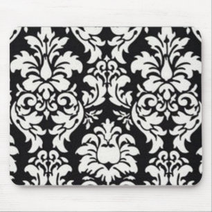 Tapis De Souris Motif noir et blanc de damassé