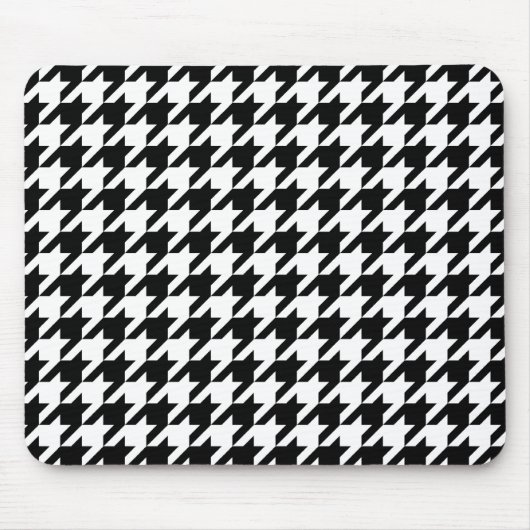 Tapis De Souris Motif noir et blanc de pied-de-poule (Devant)