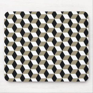 Tapis De Souris Motif noir et blanc kaki des cubes 3D