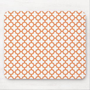 Tapis De Souris Motif orange de Quatrefoil