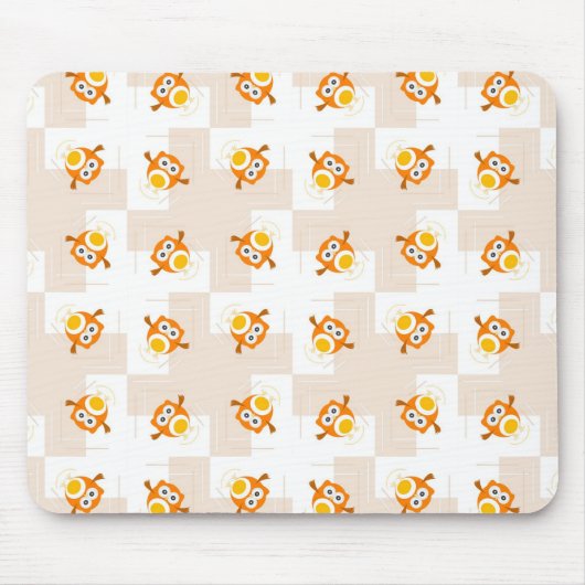 Tapis De Souris Motif orange d'illustration de hibou (Devant)