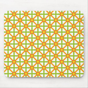Tapis De Souris Motif orange vert et jaune inspiré des rétro