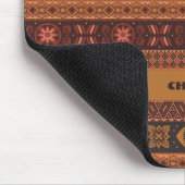 Tapis De Souris Motif ornemental tribal de terre cuite moderne (Coin)