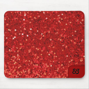 Tapis De Souris Motif pailleté scintillant rouge