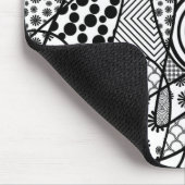 Tapis De Souris Motif Patchwork Noir & Blanc 02 (Coin)