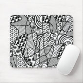 Tapis De Souris Motif Patchwork Noir & Blanc 02 (Avec souris)