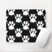 Tapis De Souris Motif Paw Chien Blanc Avec Paint Splatter (Avec souris)