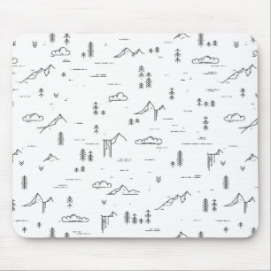 Tapis De Souris Motif paysager des lignes de bois géométriques