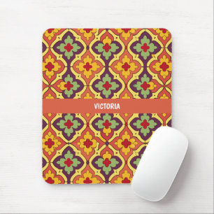 Tapis De Souris Motif personnalisé Quatrefoil Retro